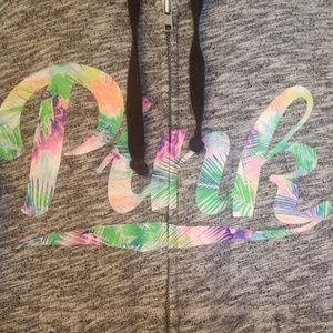 VS Pink Tropical Full Zip Size Small